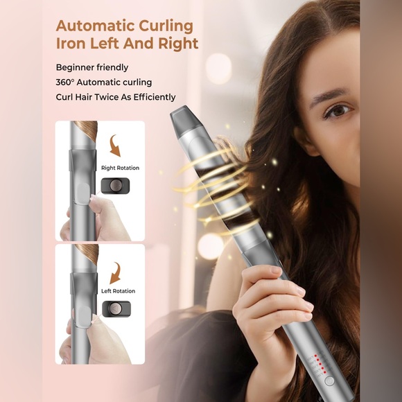 Self Curling Hair Curler, Automatic Curling Iron, 5 Heat Settings Curling Wand - Picture 4 of 13
